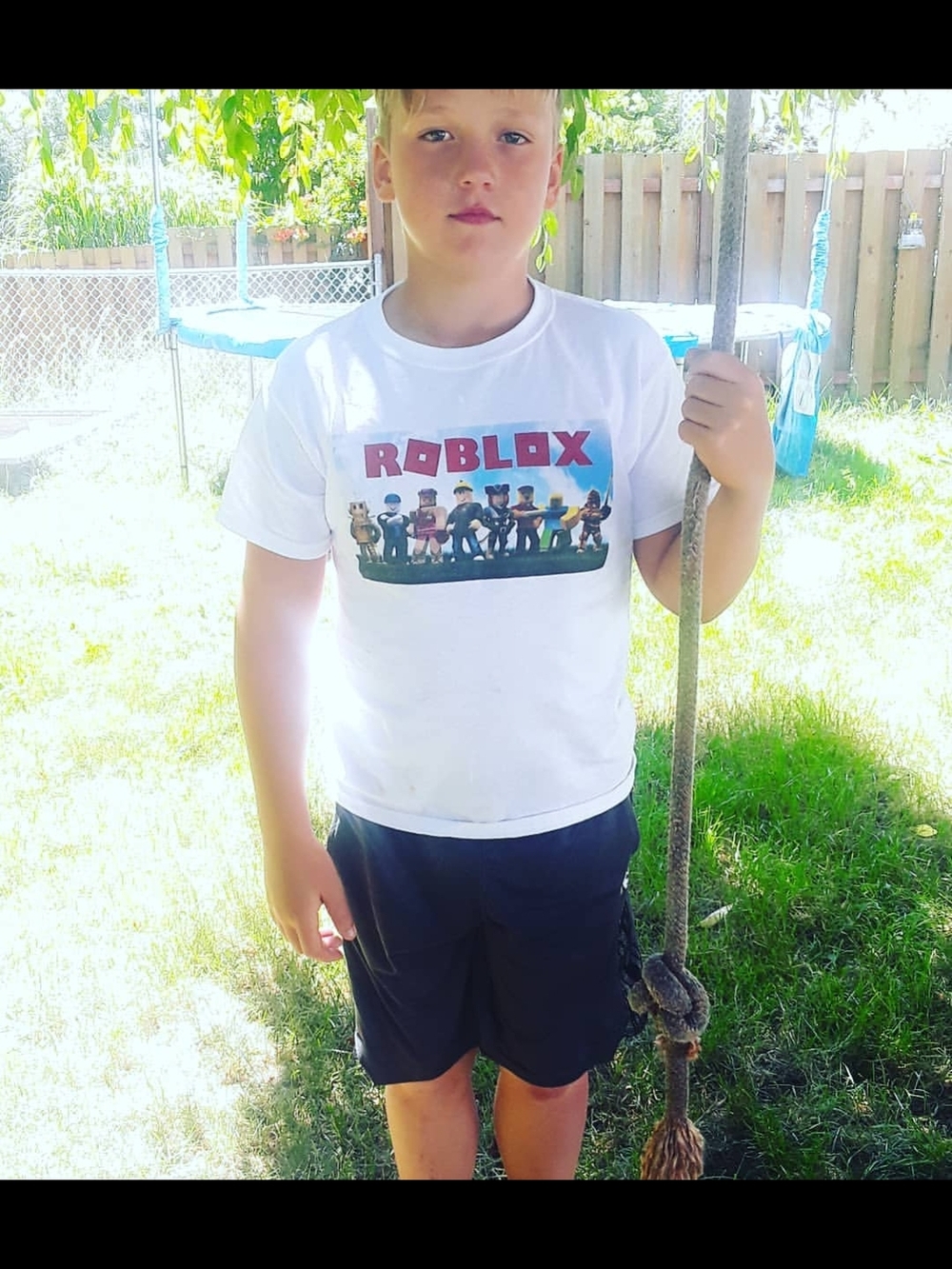Gildan White Roblox Graphic Kids Tee